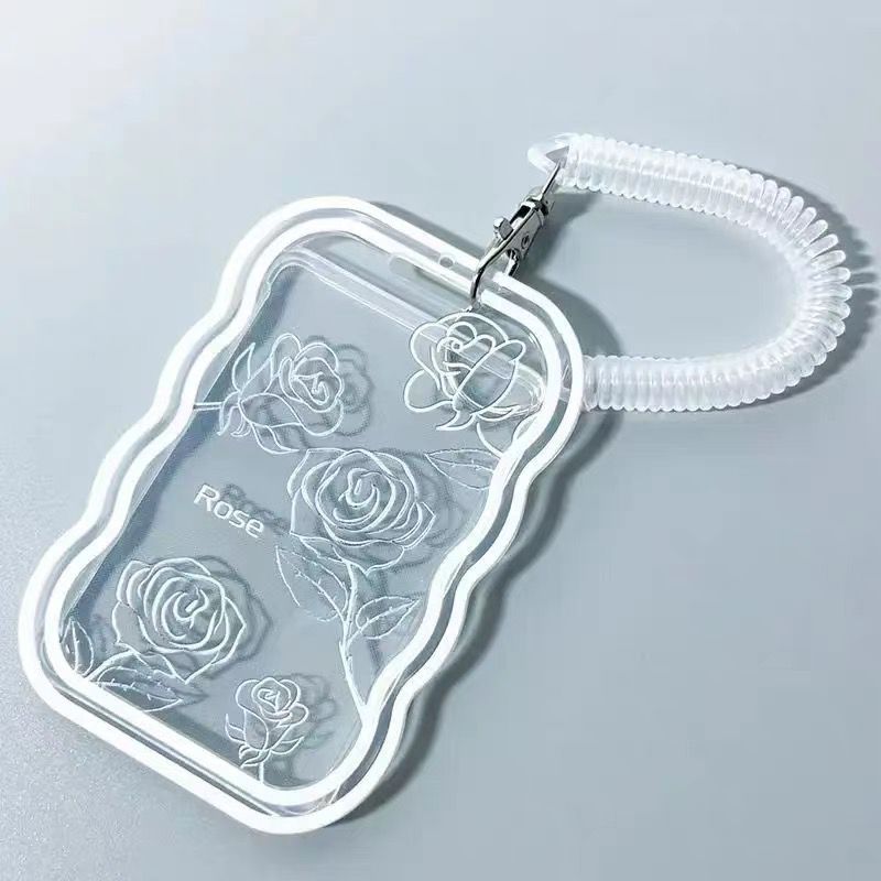 Funda Identificador Transparente con Rosas